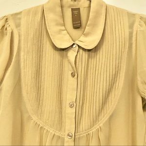 L -Copper Key Sheer Smock Blouse Burlap color- B2